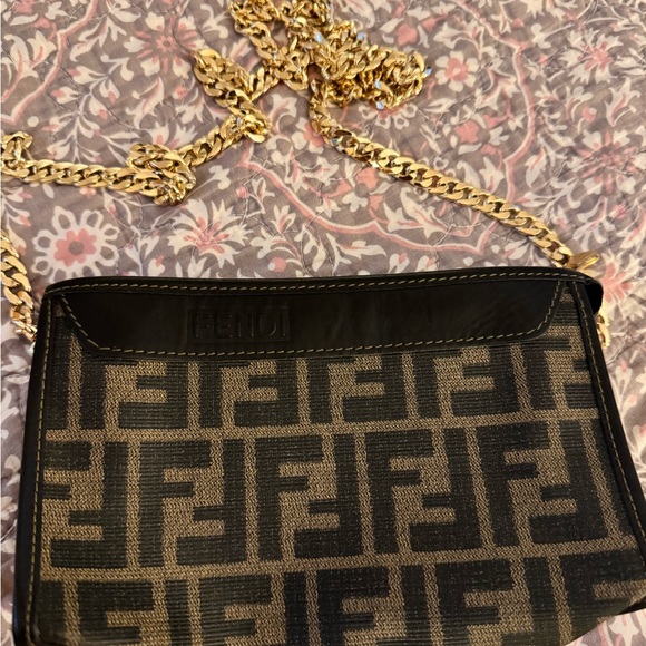 🤍Auth🧚‍♀️FENDI Zucca Zucchino Wristlet Pouch Wallet Crossbody Pochette/Clutch✨ - Picture 5 of 8